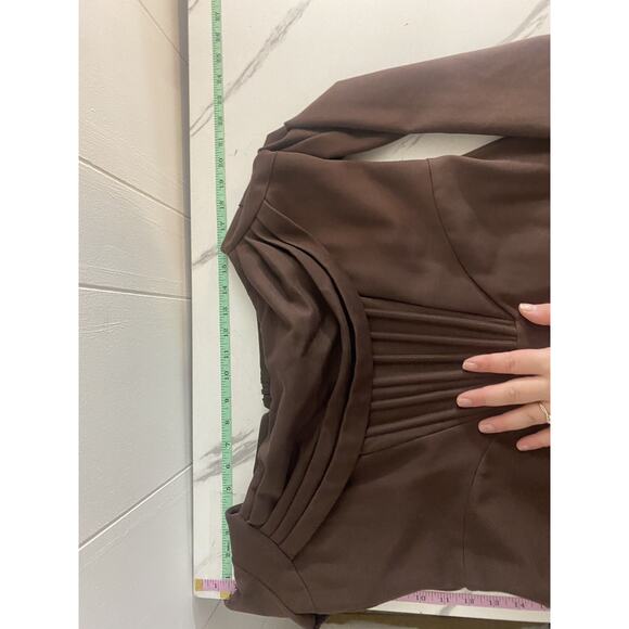 Lavish Alice Cowl Corset Ponte Midi Dress Chocolate Brown US Plus Size 16 Sexy - Picture 11 of 12